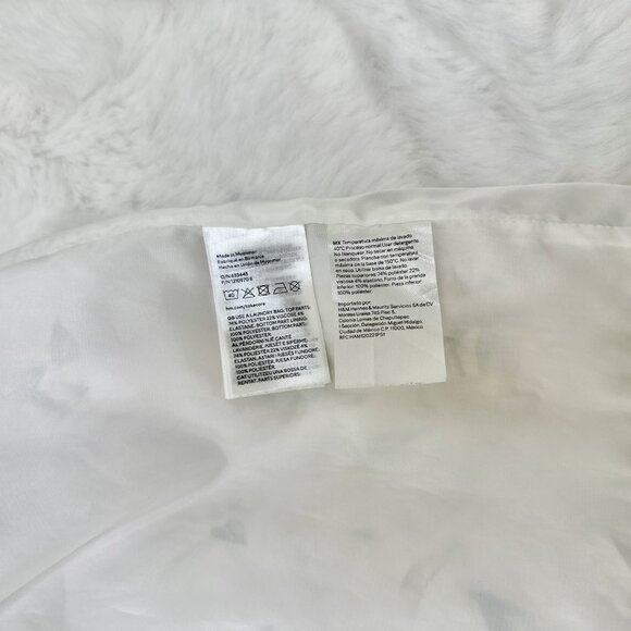 H&M Girls Floral Long-Sleeve Dress – White & Soft Rose Print - Picture 7 of 9